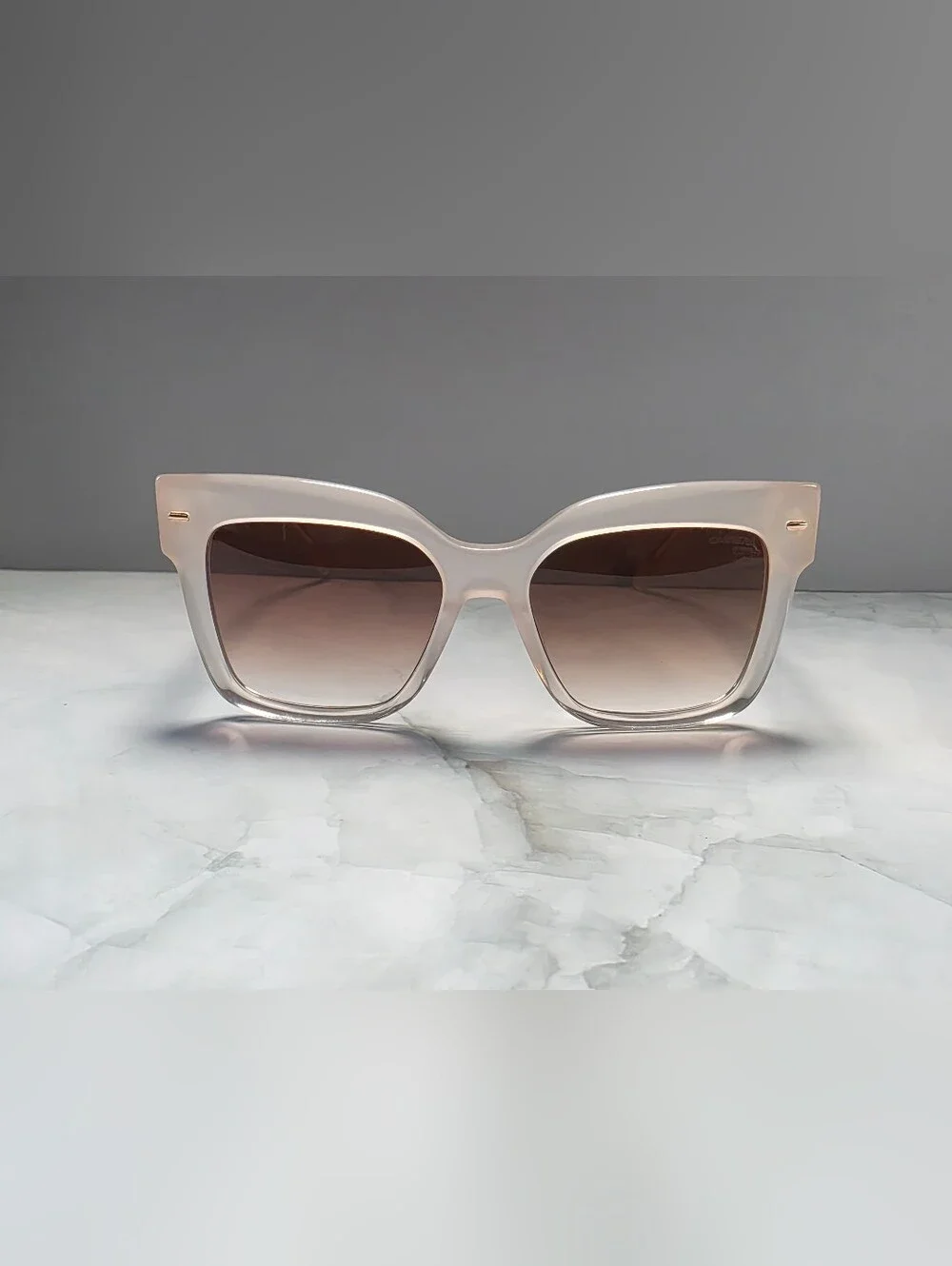 Carrera 3037/S Pearl White Square Sunglasses New w/ Case 54-17-140